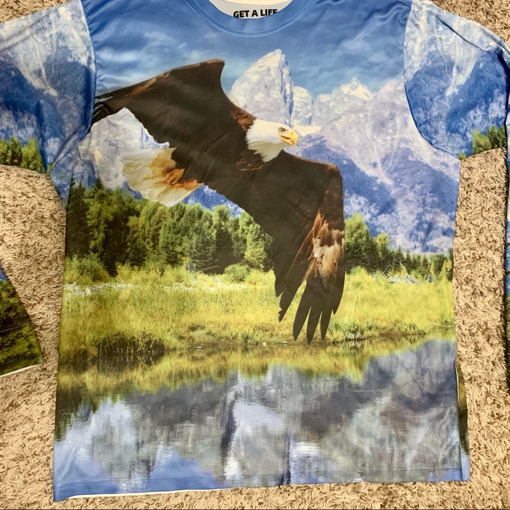 🦅🏔Get A Life | American Eagle | Mountains | Long Sleeve 100% polyester XL